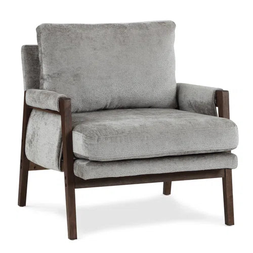 Brayven Accent Chair - 30" Wide Scandinavian Style Plush Fabric Cushion Solid Wood Frame